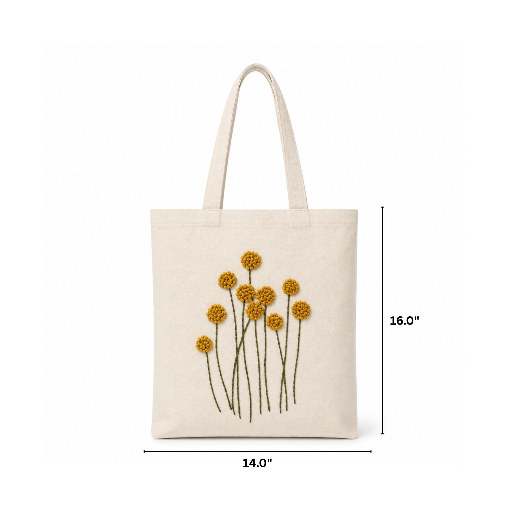 Golden Bloom Handwork Tote Bag View 1