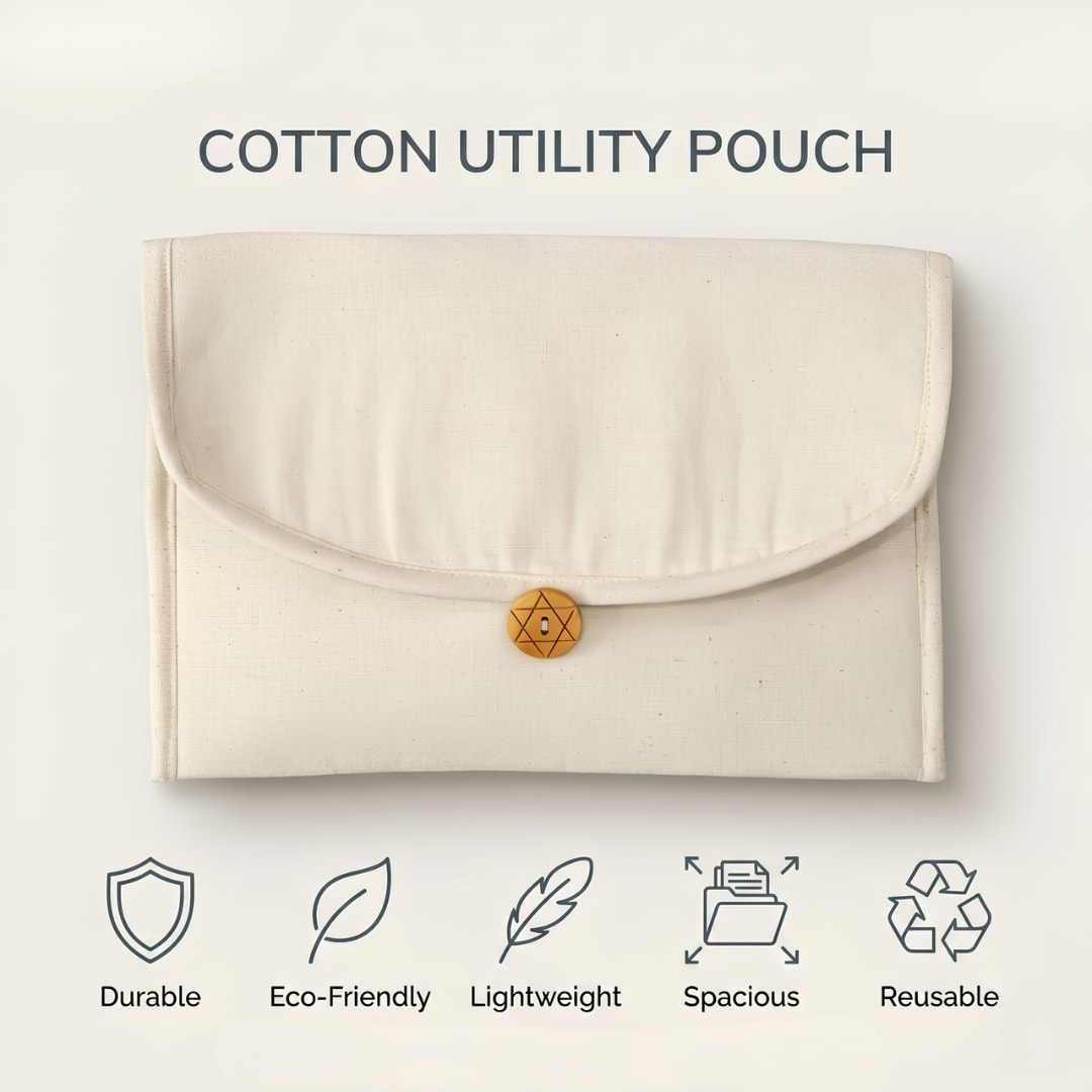 10x7 Inches Cotton Multipurpose Pouch | 300 GSM View 3