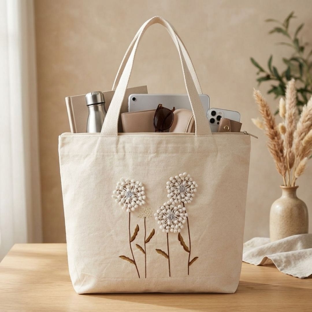 Pom Pom Tote Bag | 300 GSM View 7