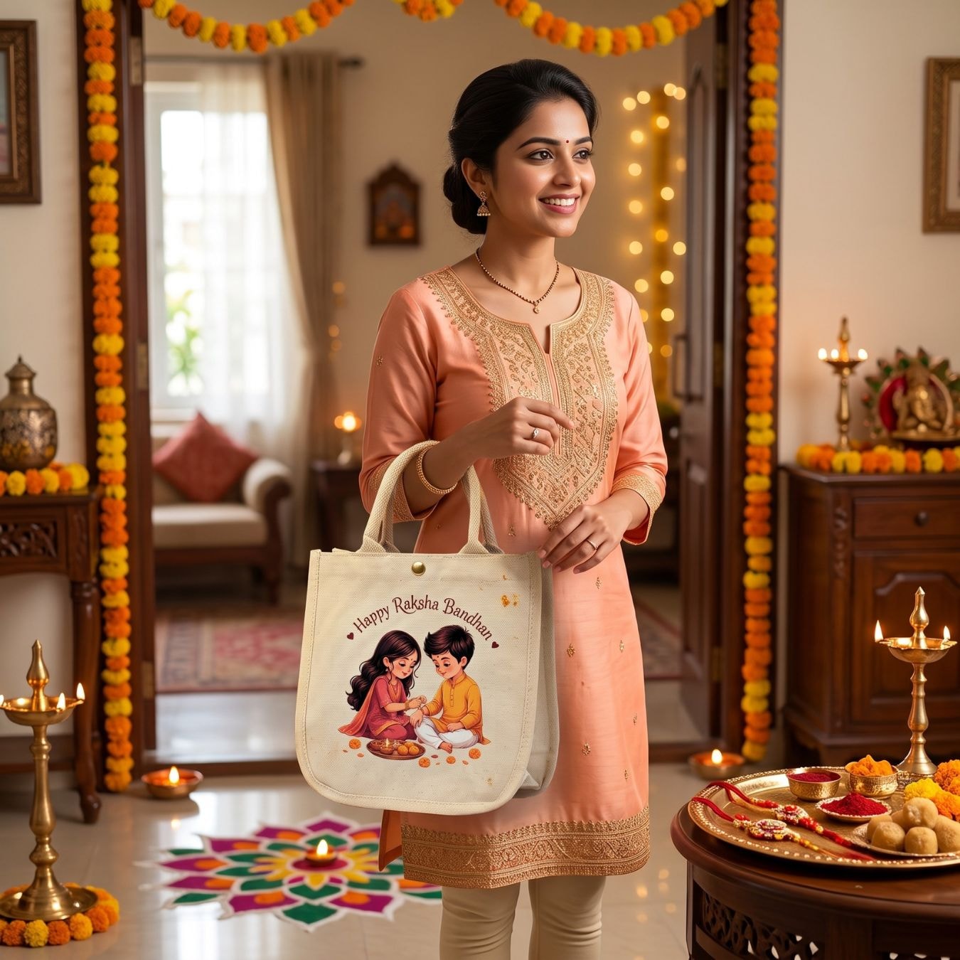 The Thread Of Rakhi Bag | 300 GSM View 4