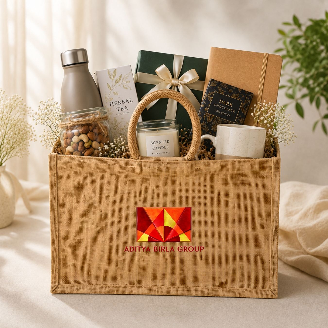 Clear Window Jute Hamper Bag | 350 GSM View 8
