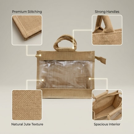 Clear Window Jute Hamper Bag | 350 GSM View 5