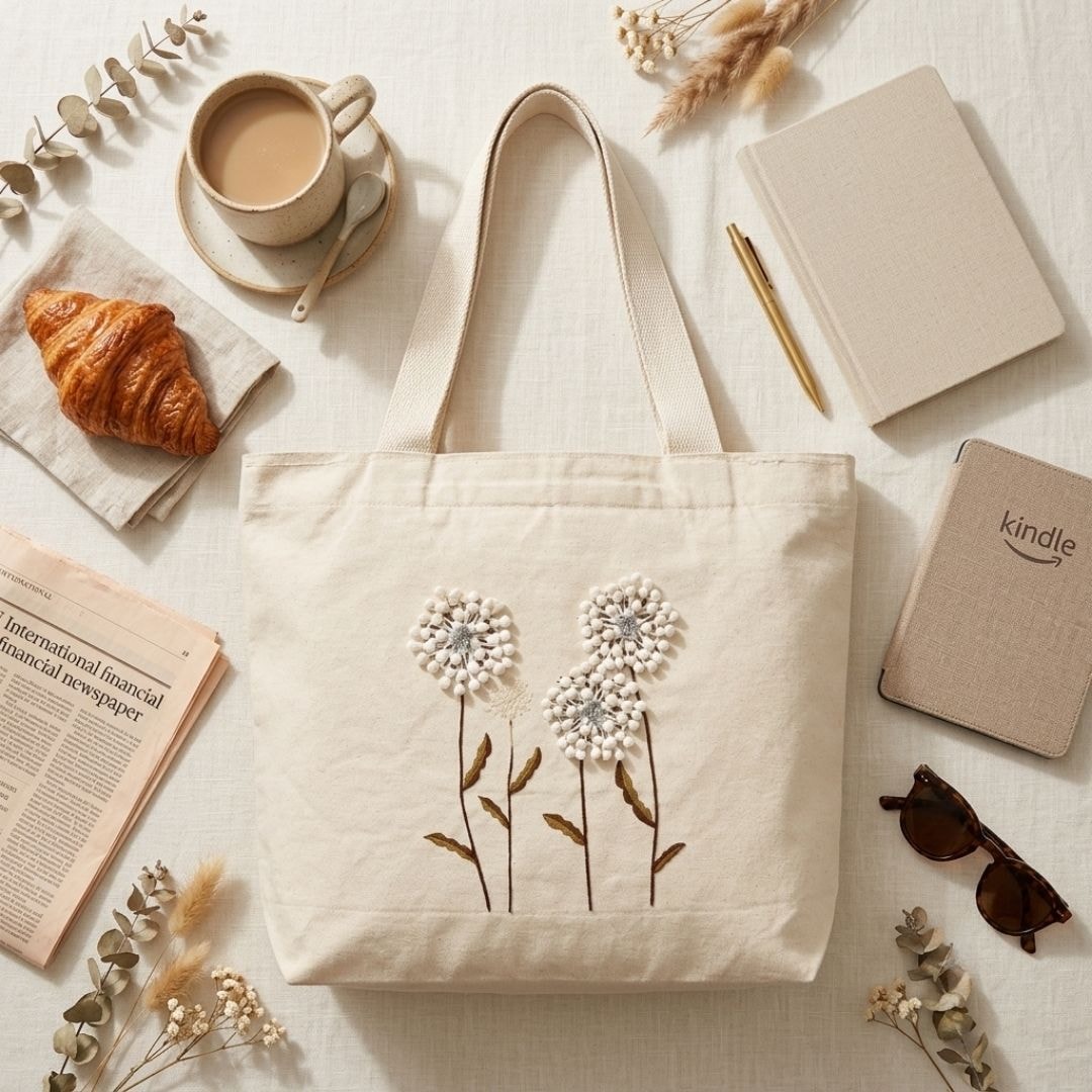 Pom Pom Tote Bag | 300 GSM View 4