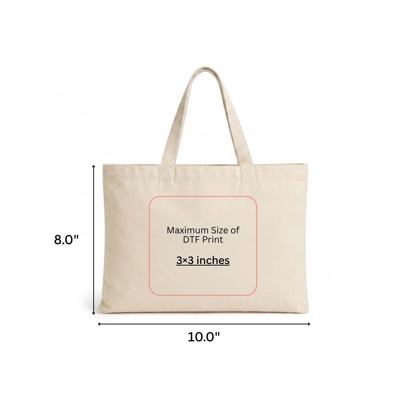 10x8 Inches | Mini Wide Cotton Tote Bag | 150 GSM View 6
