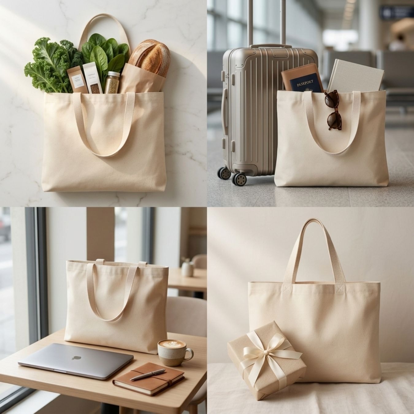 18x14 Inches | Grand Wide Cotton Tote Bag View 4
