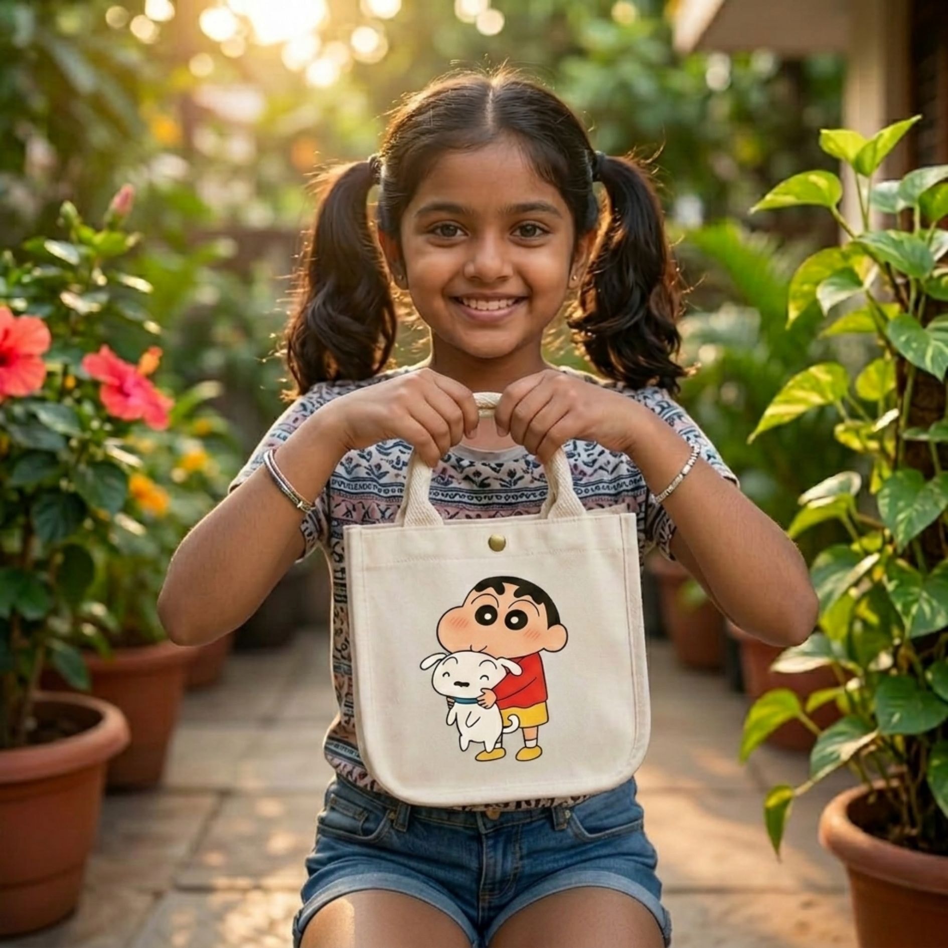 The Little Shinchan Kids Bag | 300 GSM View 2