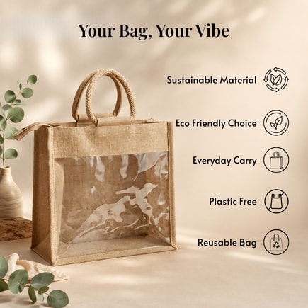 Clear View Jute Hamper Bag | 350 GSM View 5