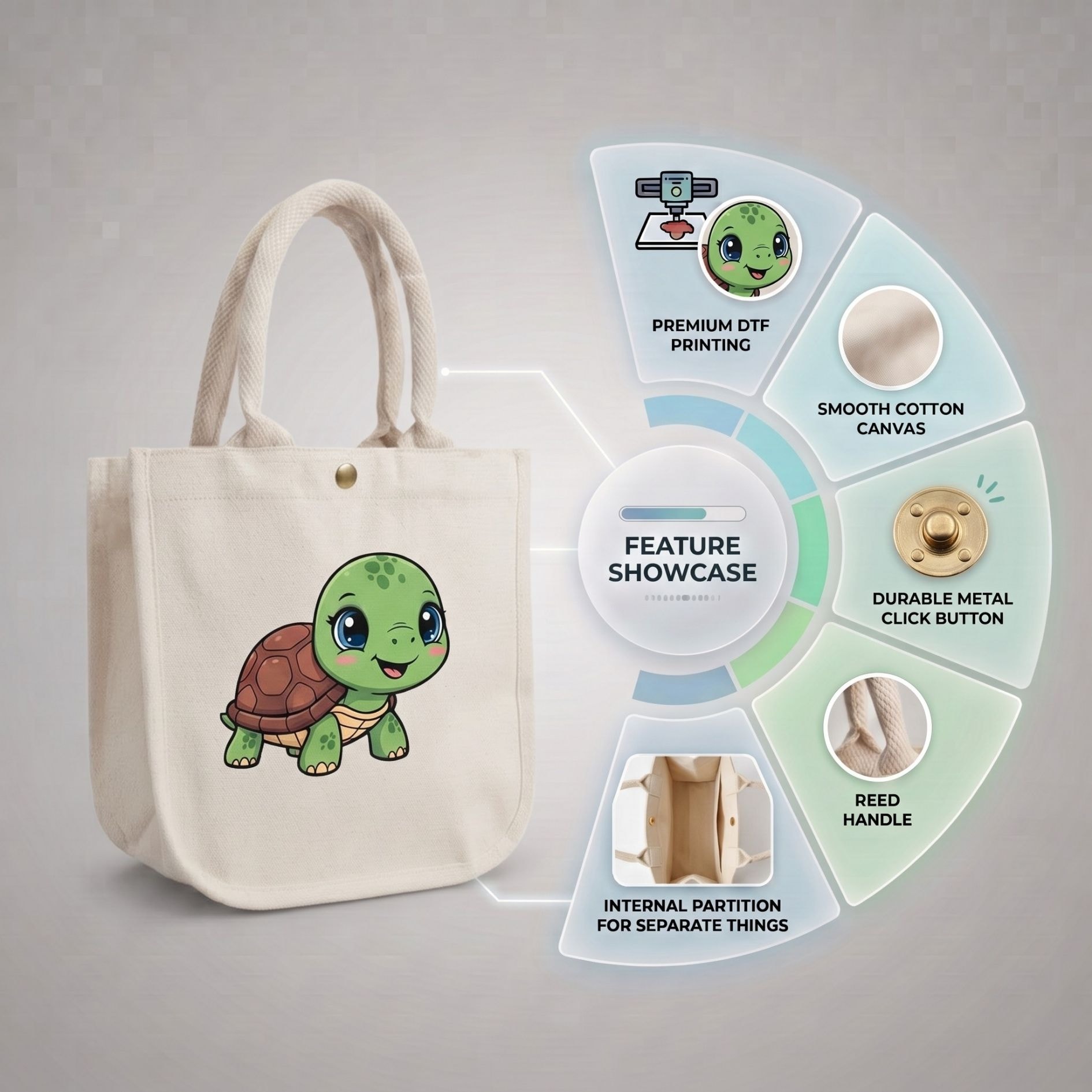 Tiny Turtle Kids Bag | 300 GSM View 3
