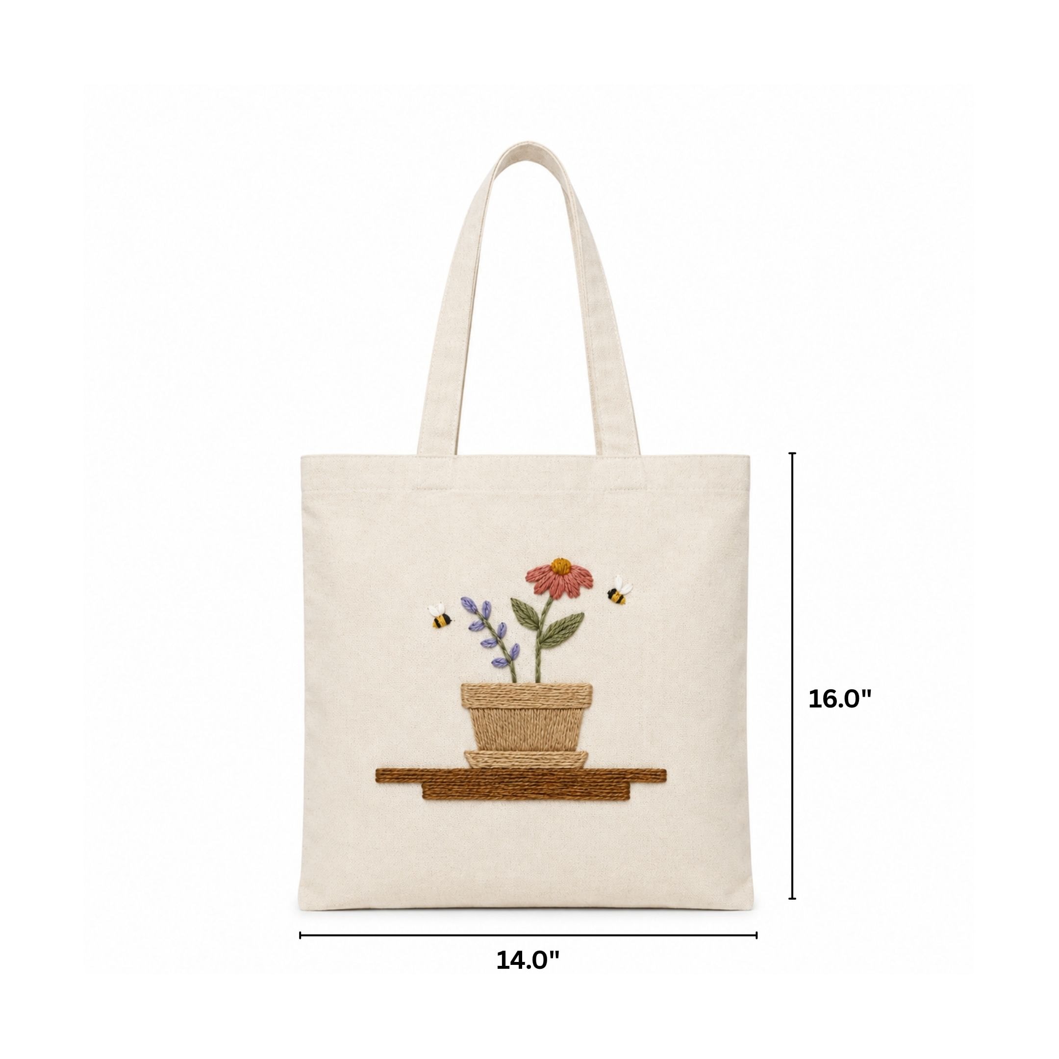 Garden Bloom Handwork Tote Bag View 1