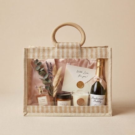 Striped Window Jute Hamper Bag | 350 GSM View 7