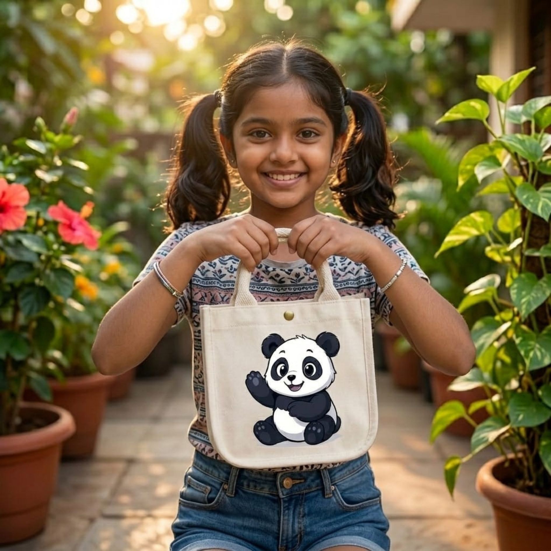 Happy Panda Kid Bag | 300 GSM View 2