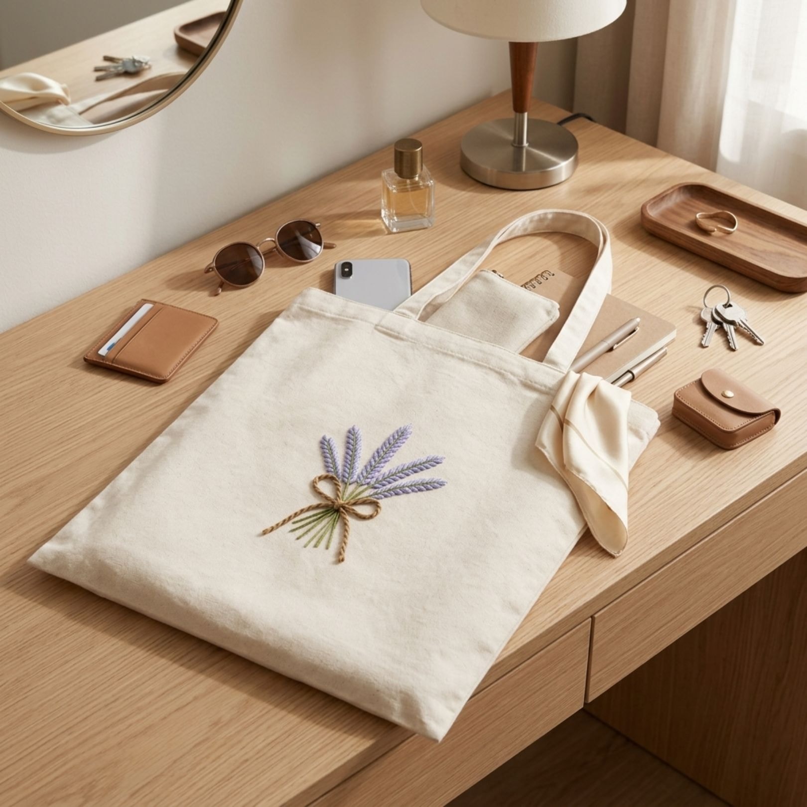 Lavender Grace Handwork Tote Bag View 5
