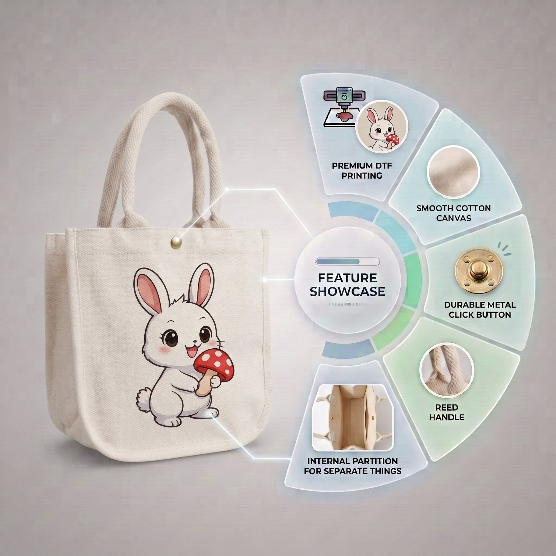 Mushroom Bunny Kids Bag View 3