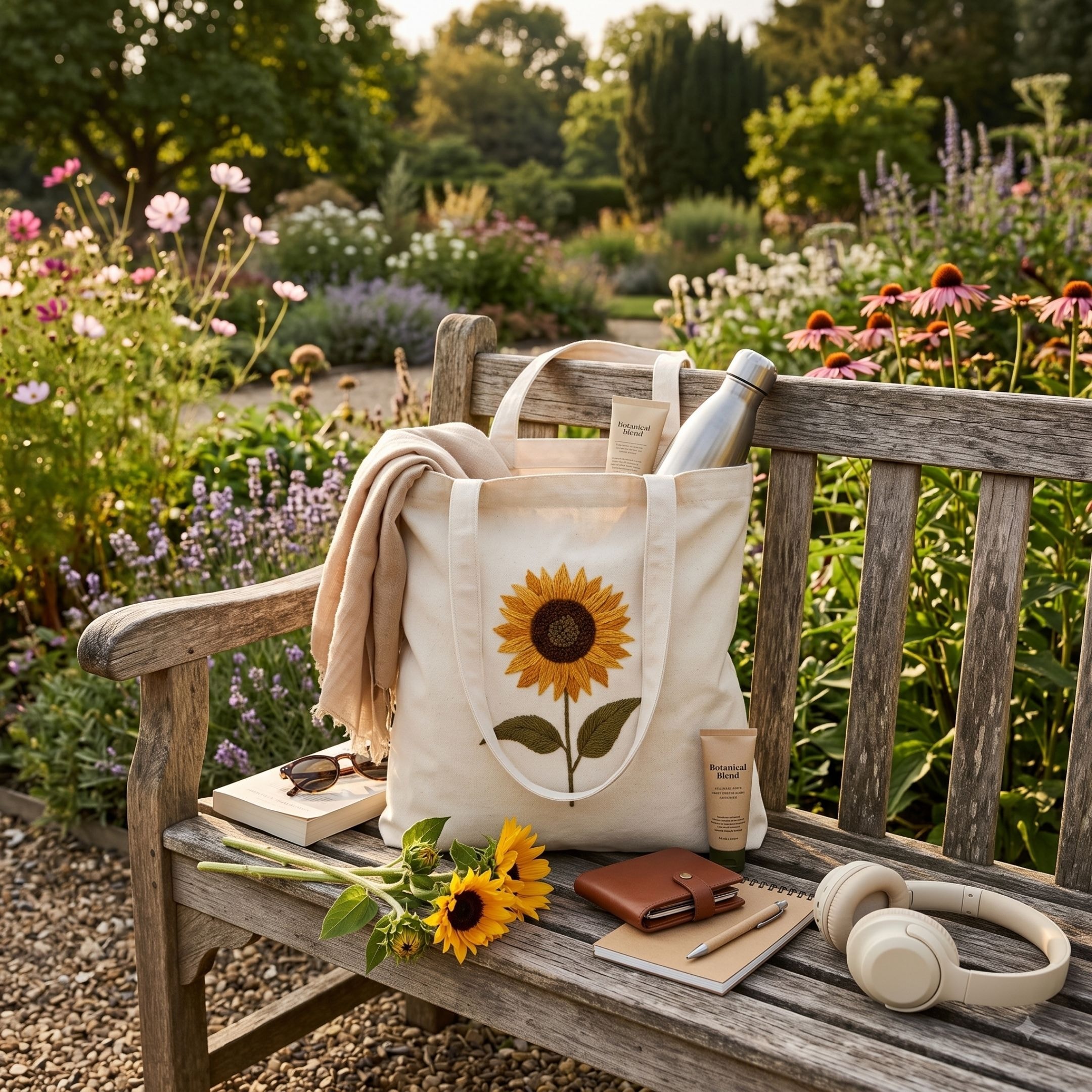 Sunshine Bloom Handwork Tote Bag View 5