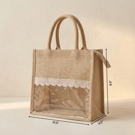 Lace Window Jute Hamper Bag | 350 GSM View 2