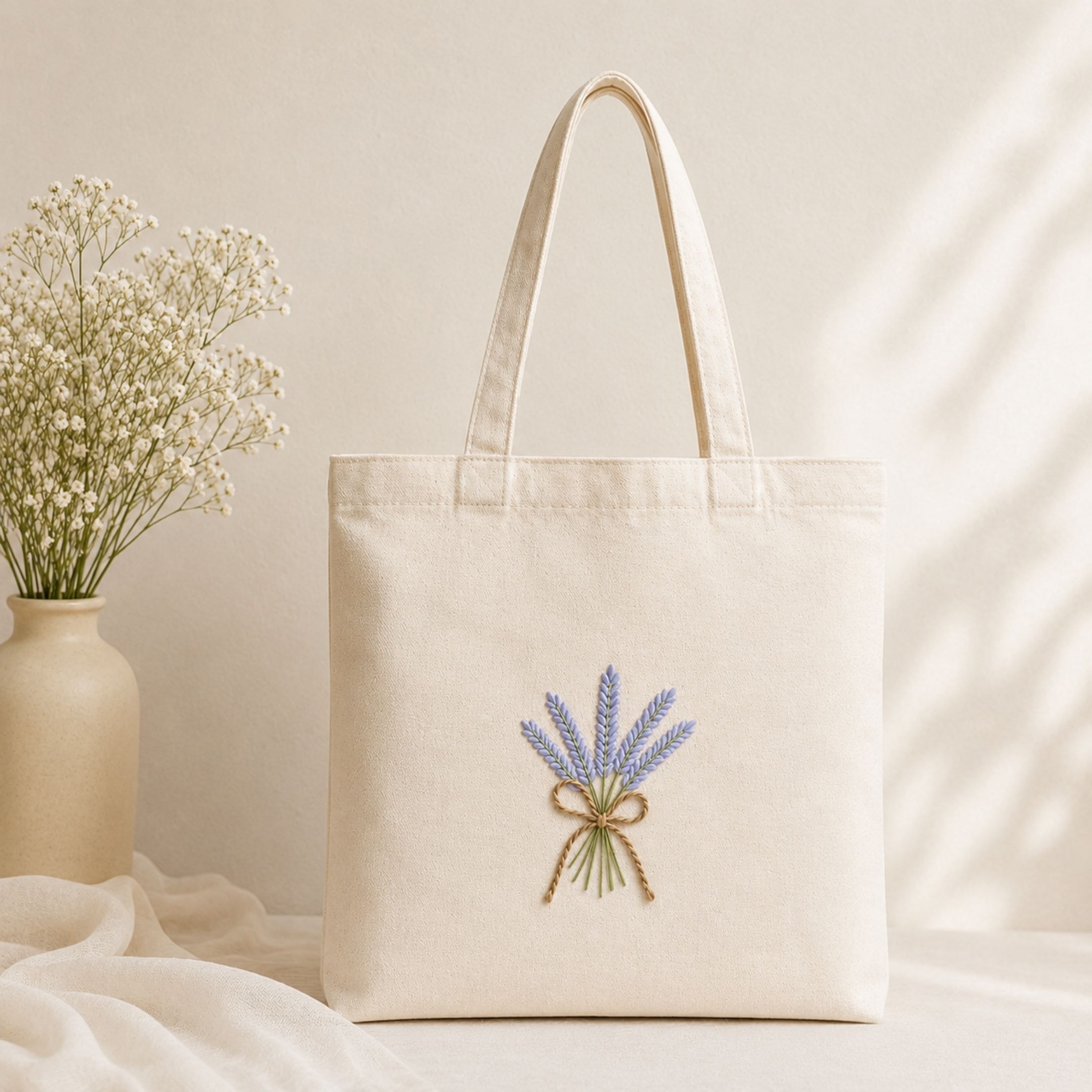 Lavender Grace Handwork Tote Bag View 2
