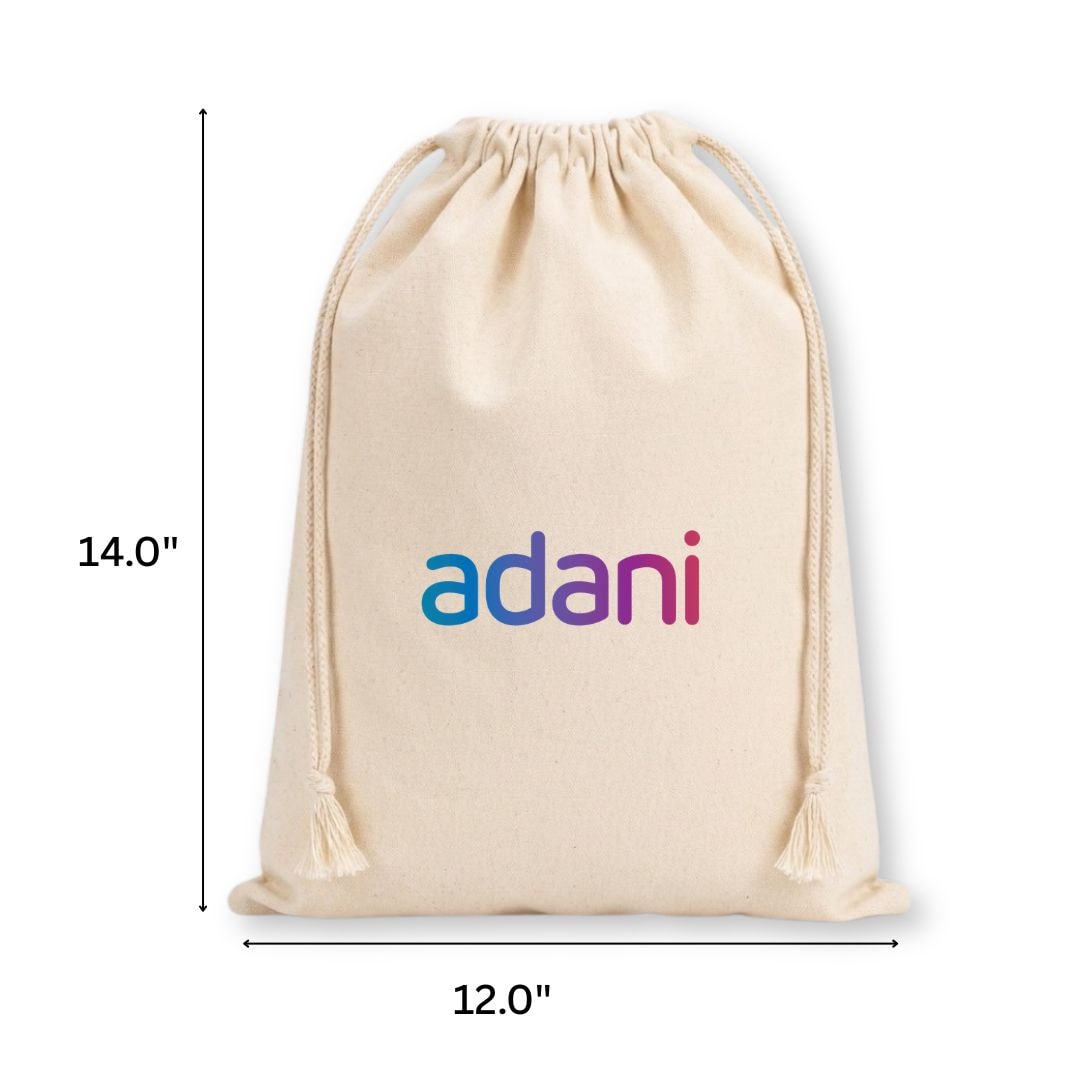 12x14 Inches Cotton Drawstring Bag | 150 GSM View 1