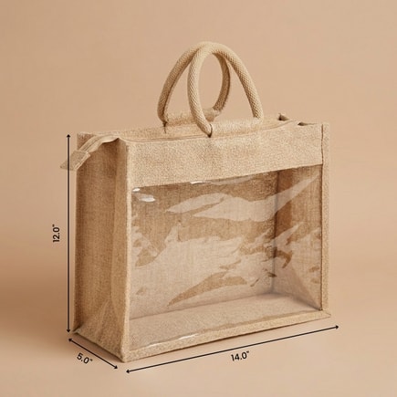 Clear View Jute Hamper Bag | 350 GSM View 4