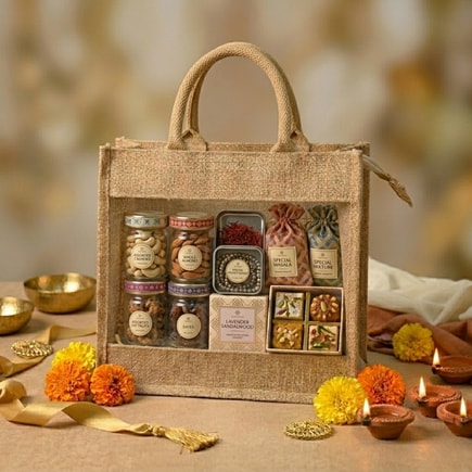 Clear Window Jute Hamper Bag | 350 GSM View 6