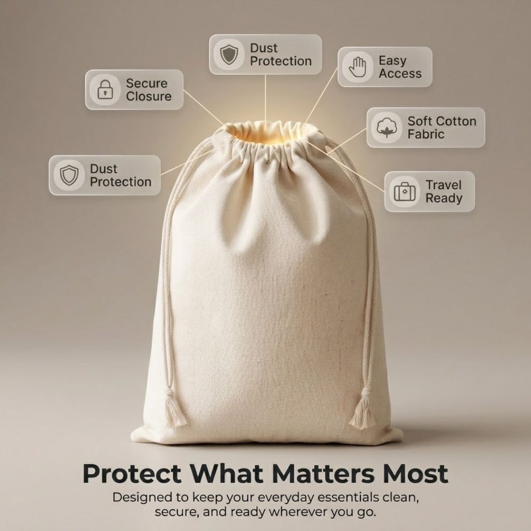 14x16 Inches Cotton Drawstring Bag | 150 GSM View 4