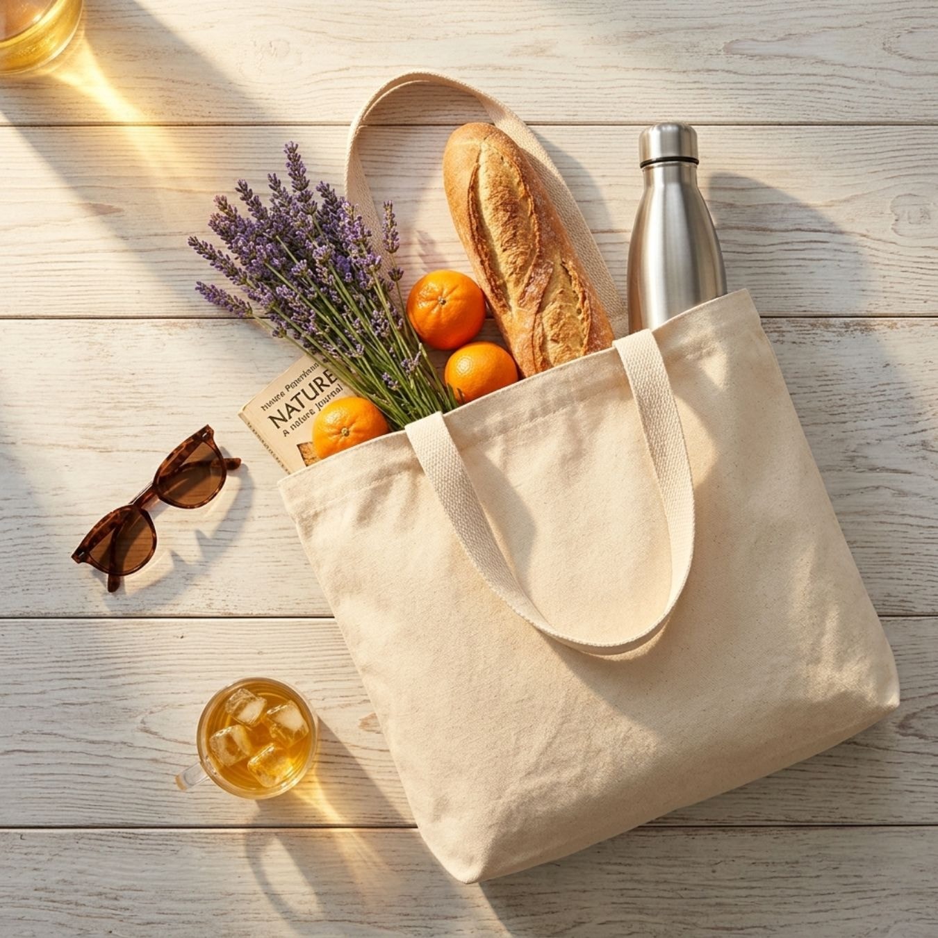 18x14 Inches | Grand Wide Cotton Tote Bag View 3