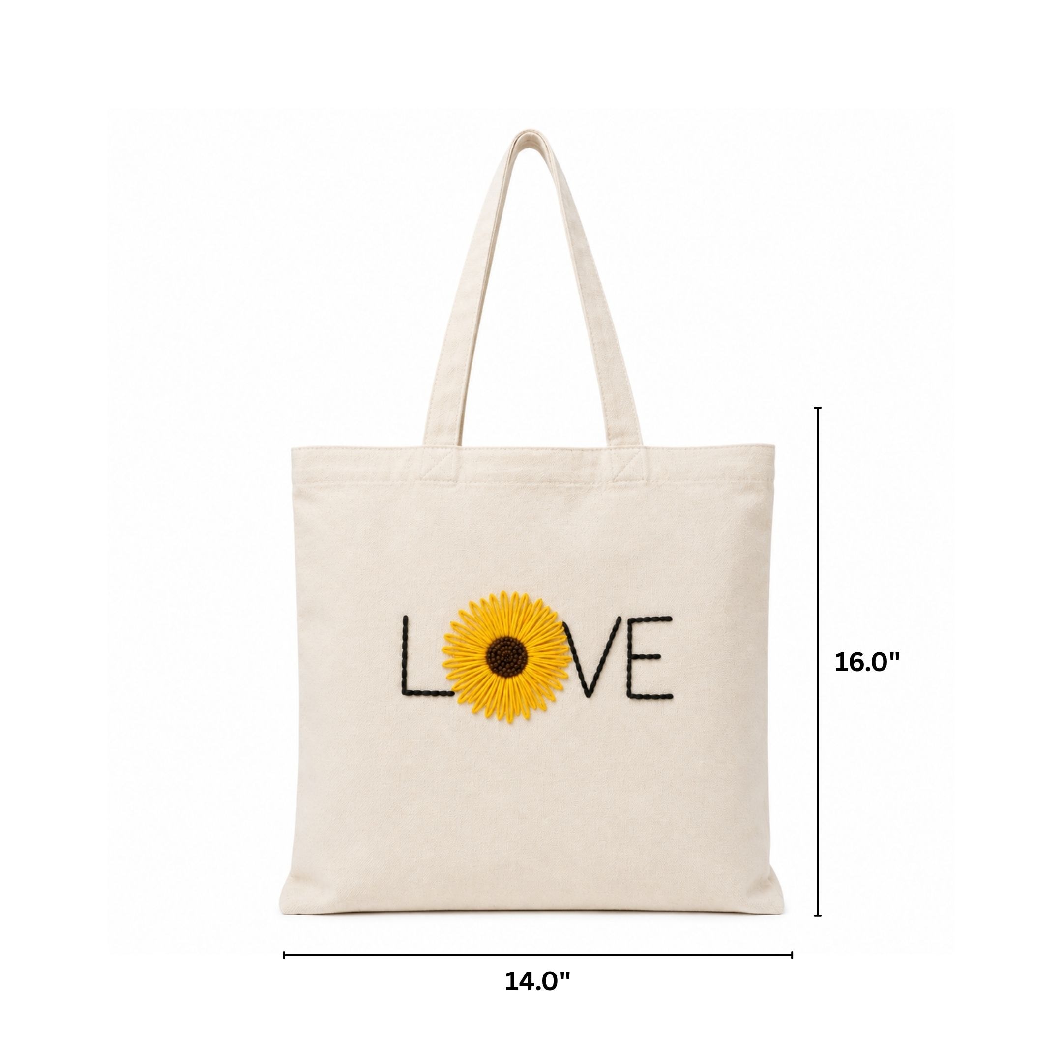 Sunflower Love Handwork Tote Bag View 1