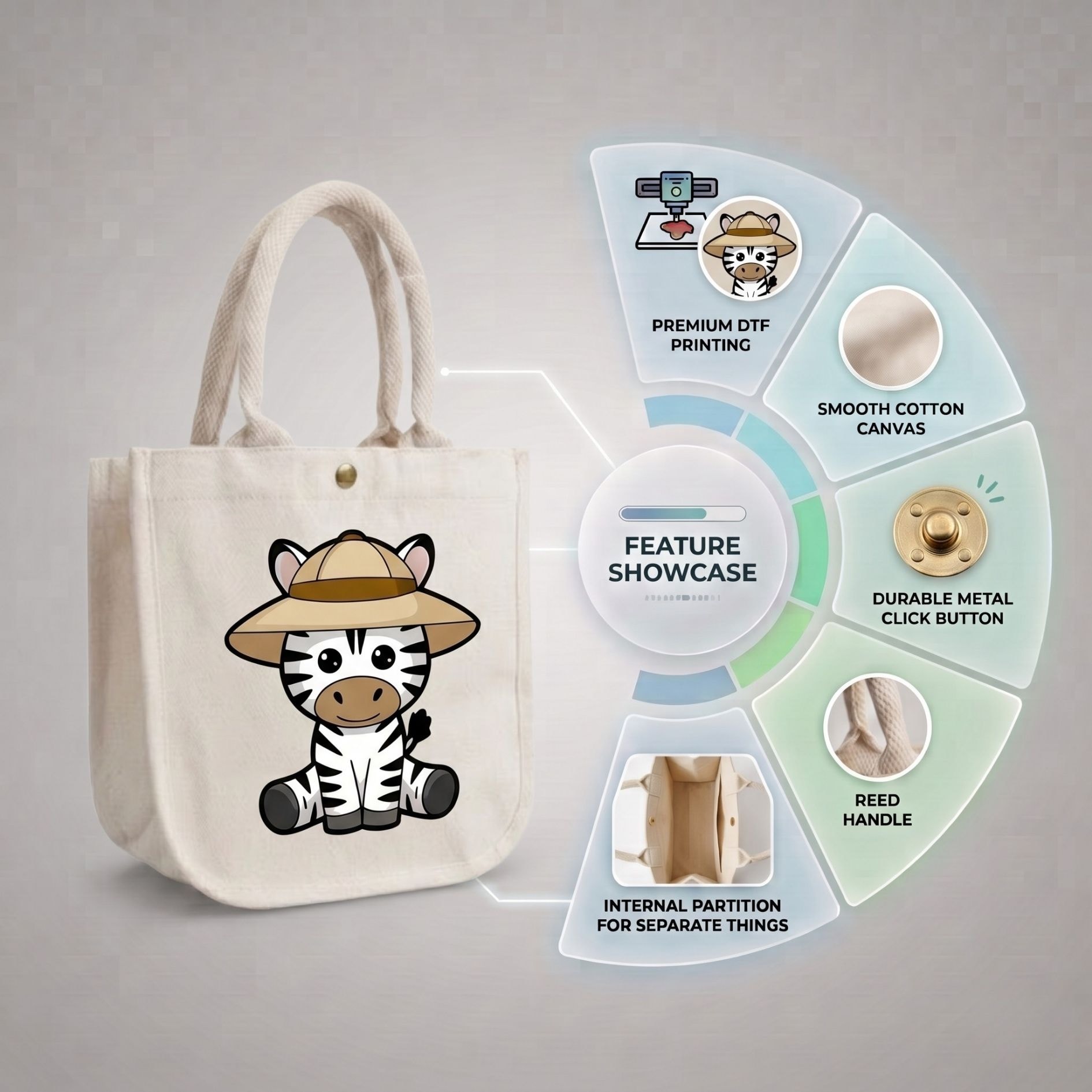 Ziggy Zebra Kids Bag | 300 GSM View 3