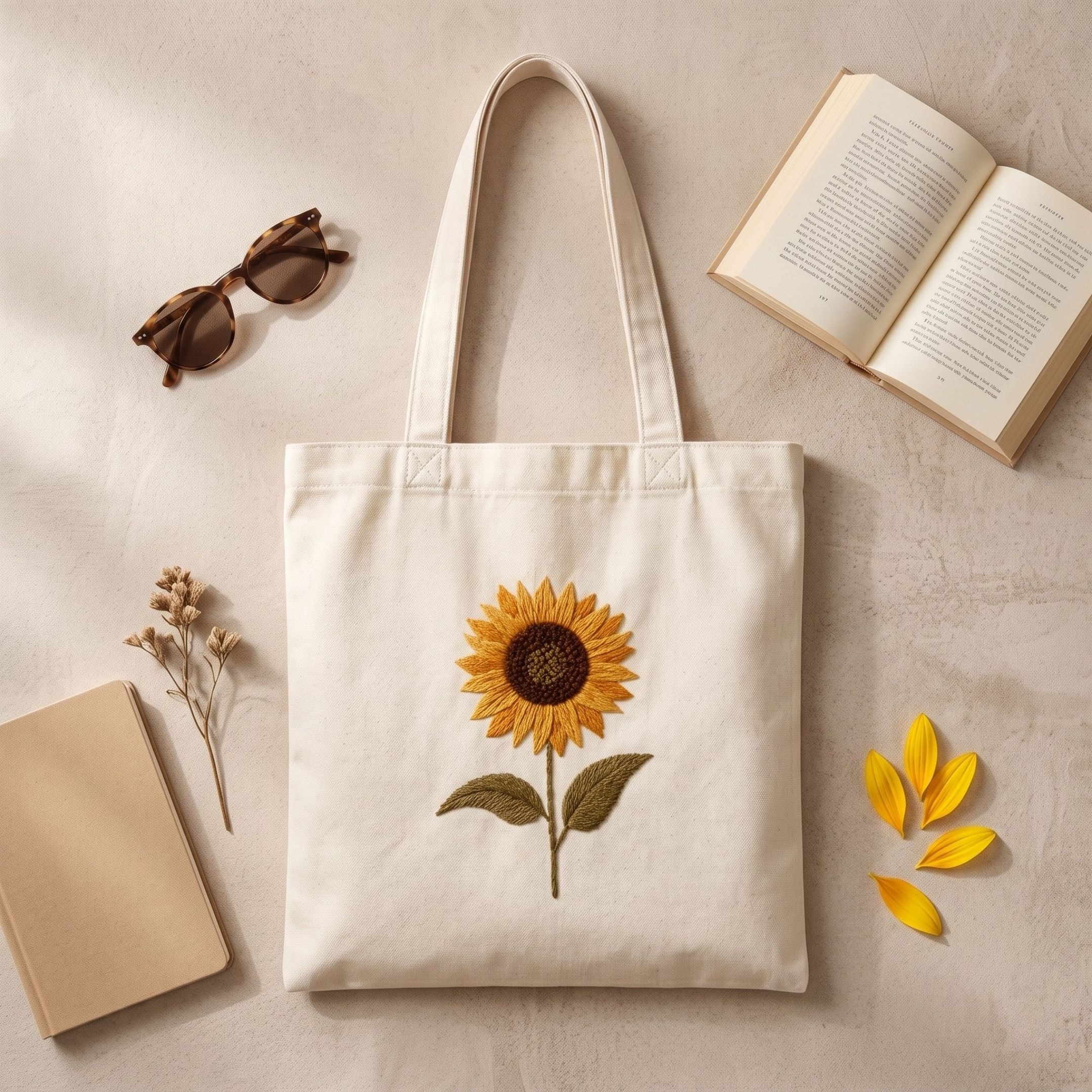 Sunshine Bloom Handwork Tote Bag View 4