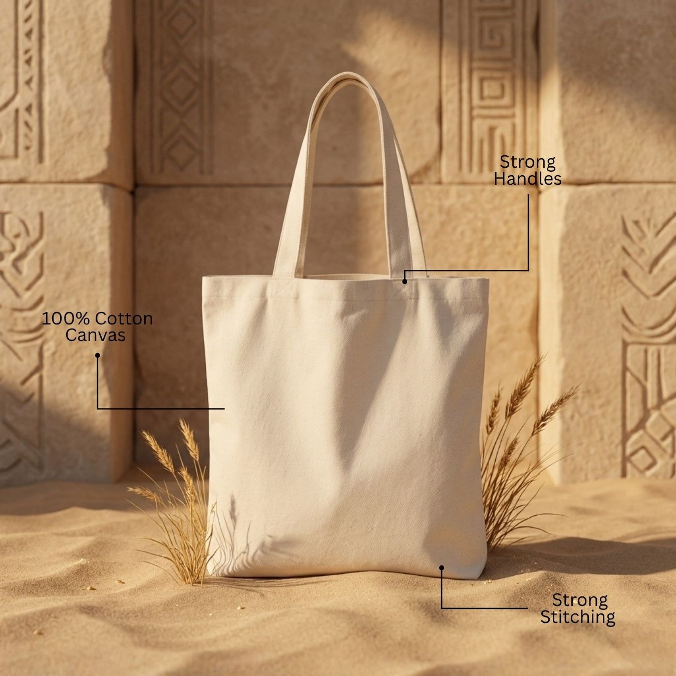 14x18 Inches | Signature Tall Cotton Tote Bag View 4