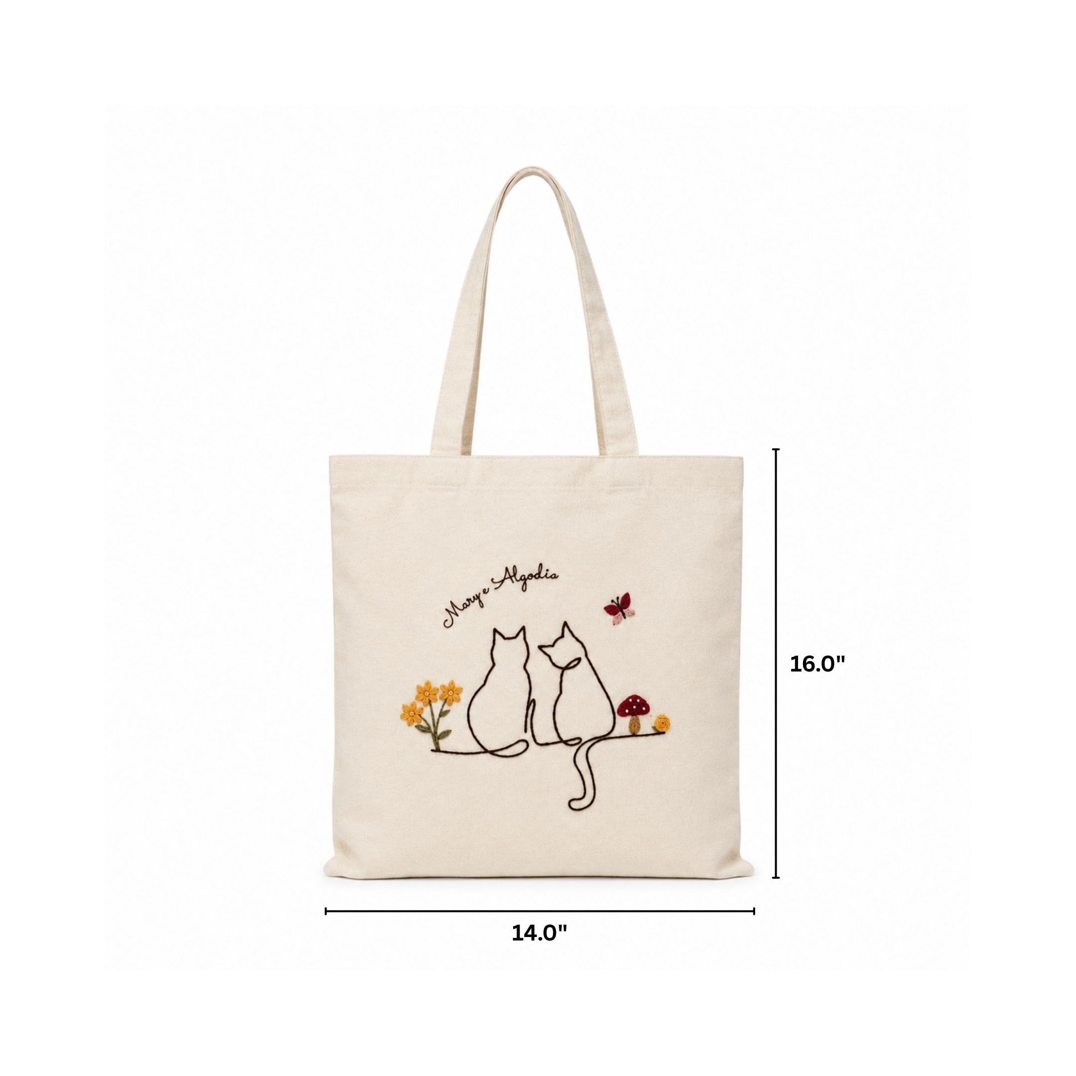 Meow & Bloom Handwork Tote Bag View 1