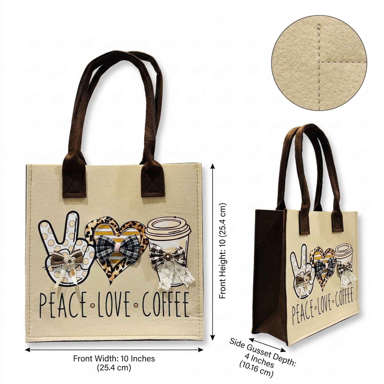 Peace Brew Felt Bag View 2