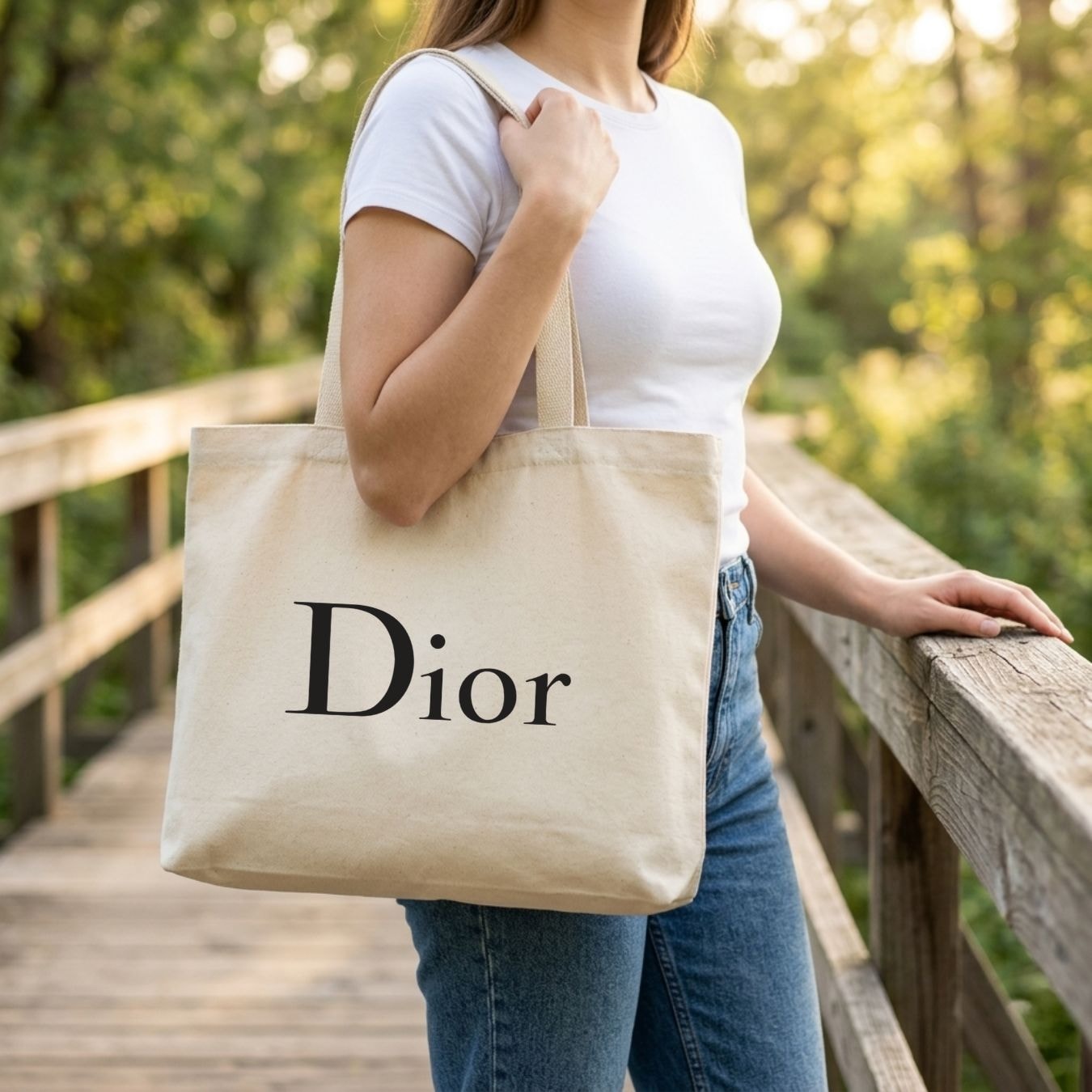 18x14 Inches | Grand Wide Cotton Tote Bag View 7