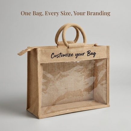 Clear View Jute Hamper Bag | 350 GSM View 8