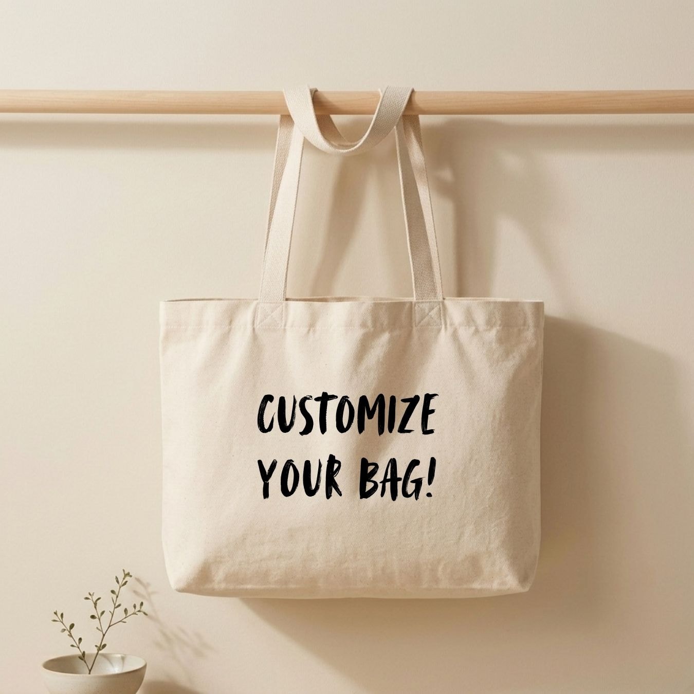 10x8 Inches | Mini Wide Cotton Tote Bag | 150 GSM View 5