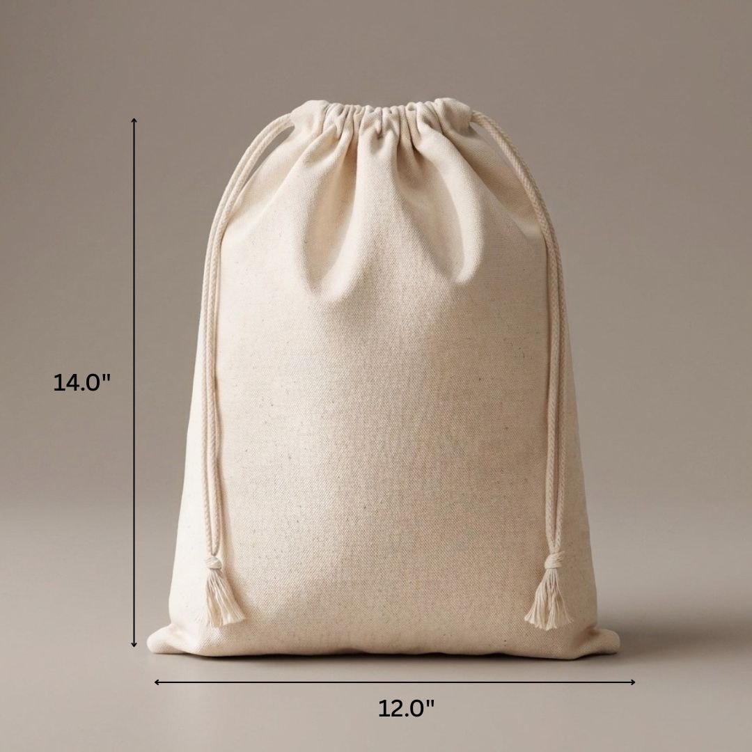 12x14 Inches Cotton Drawstring Bag | 150 GSM View 2