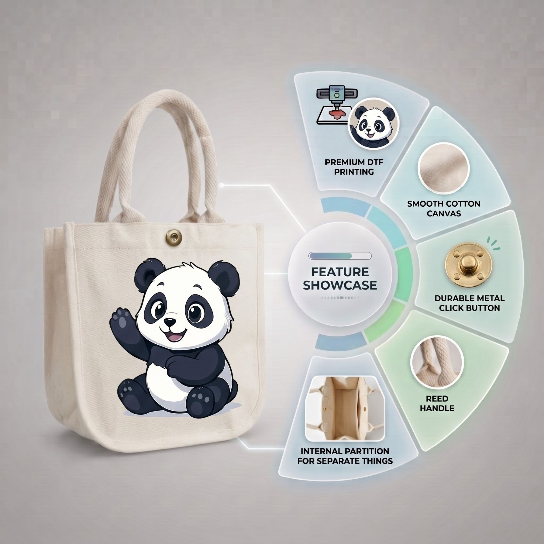 Happy Panda Kid Bag | 300 GSM View 3