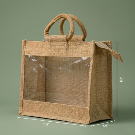 Clear Window Jute Hamper Bag | 350 GSM View 2