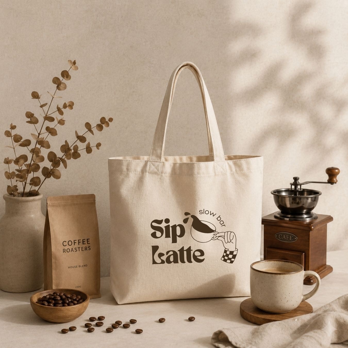 14x12 Inches | Classic Wide Cotton Tote Bag View 7