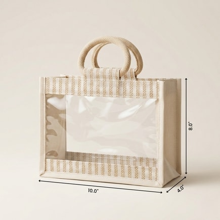 Striped Window Jute Hamper Bag | 350 GSM View 2