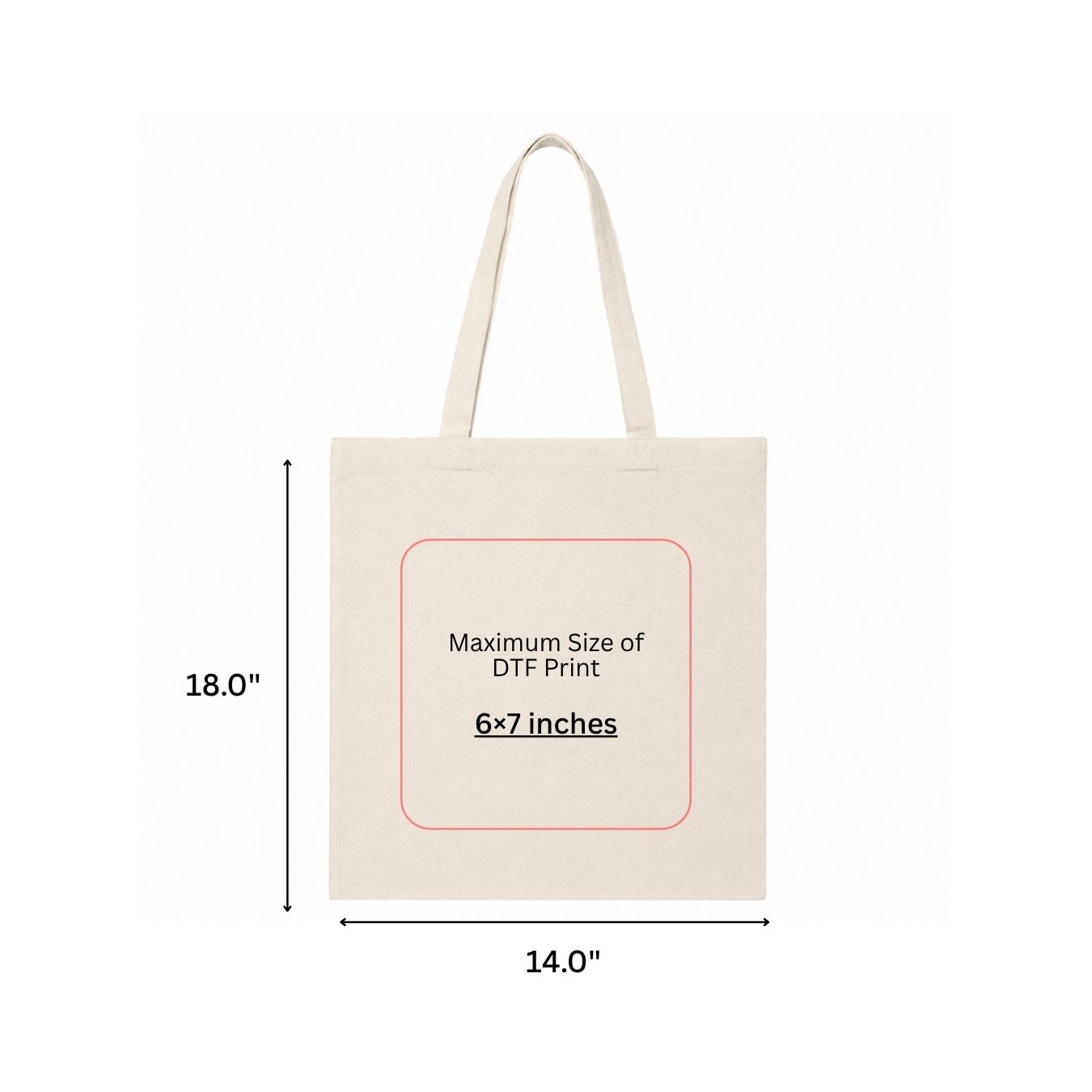 14x18 Inches | Signature Tall Cotton Tote Bag View 6