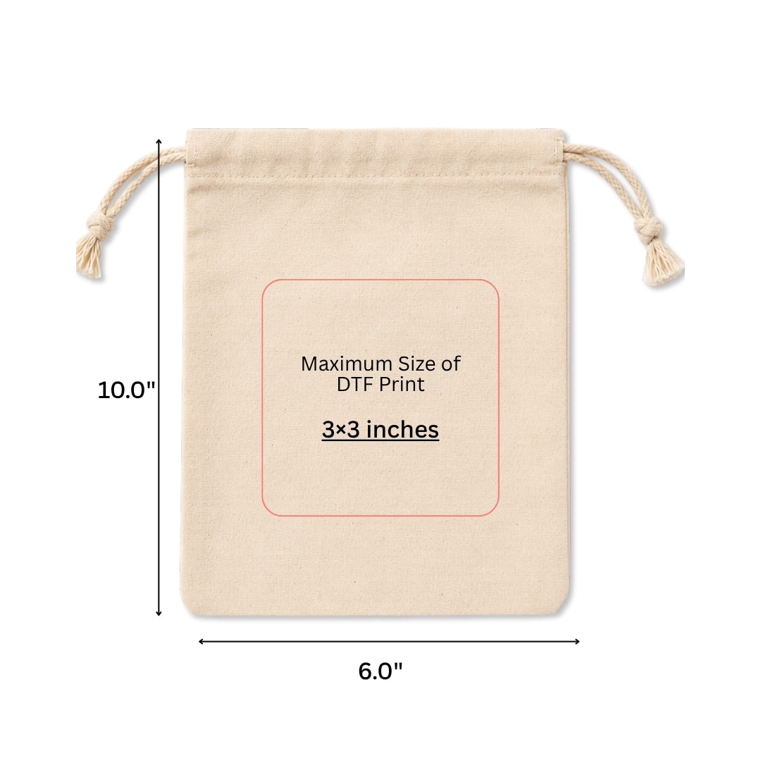 6x10 Inches Cotton Drawstring Bag | 150 GSM View 6