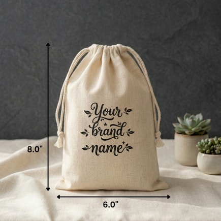 6x8 Inches Cotton Drawstring Bag | 150 GSM View 5