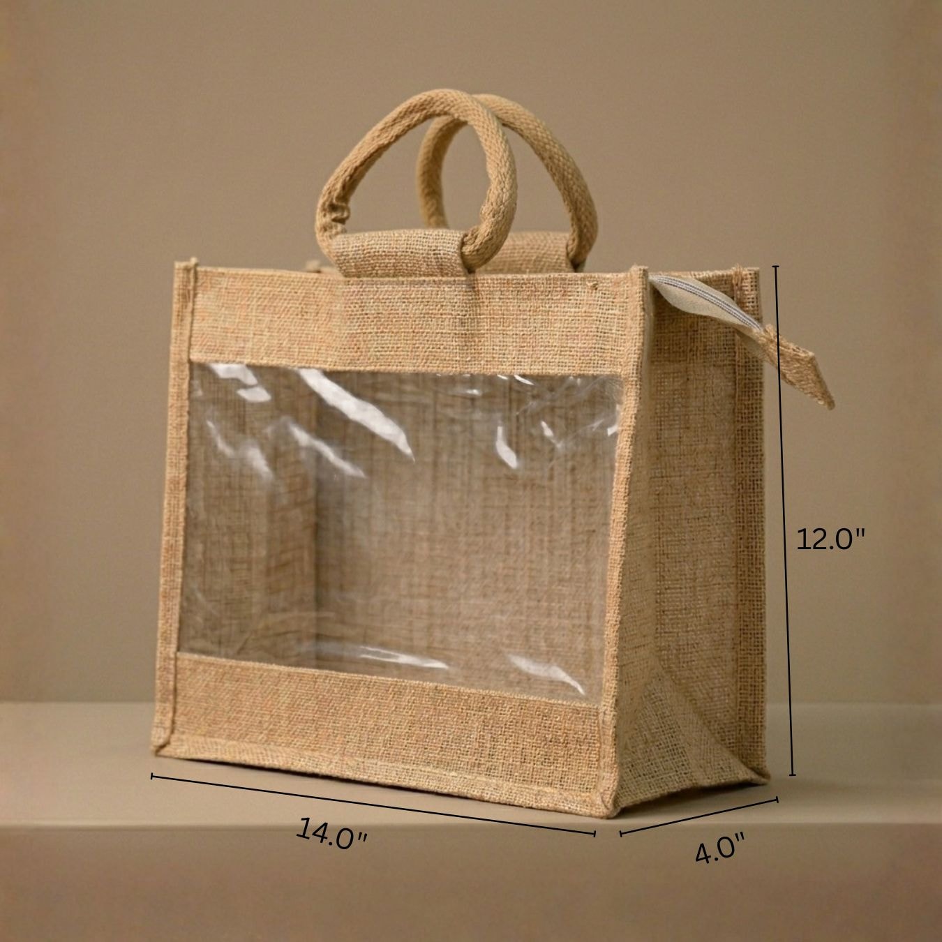 Clear Window Jute Hamper Bag | 350 GSM View 4