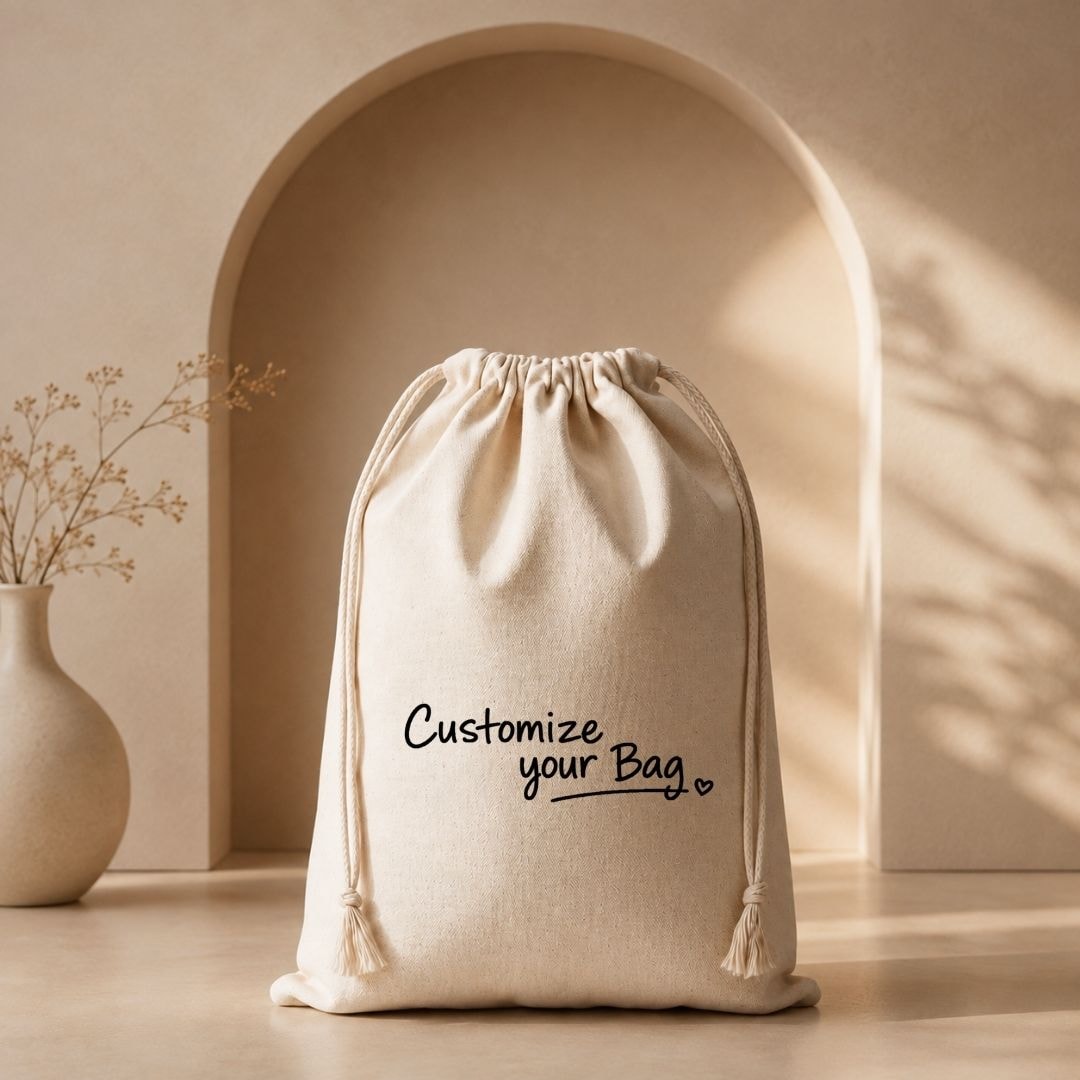 12x14 Inches Cotton Drawstring Bag | 150 GSM View 5