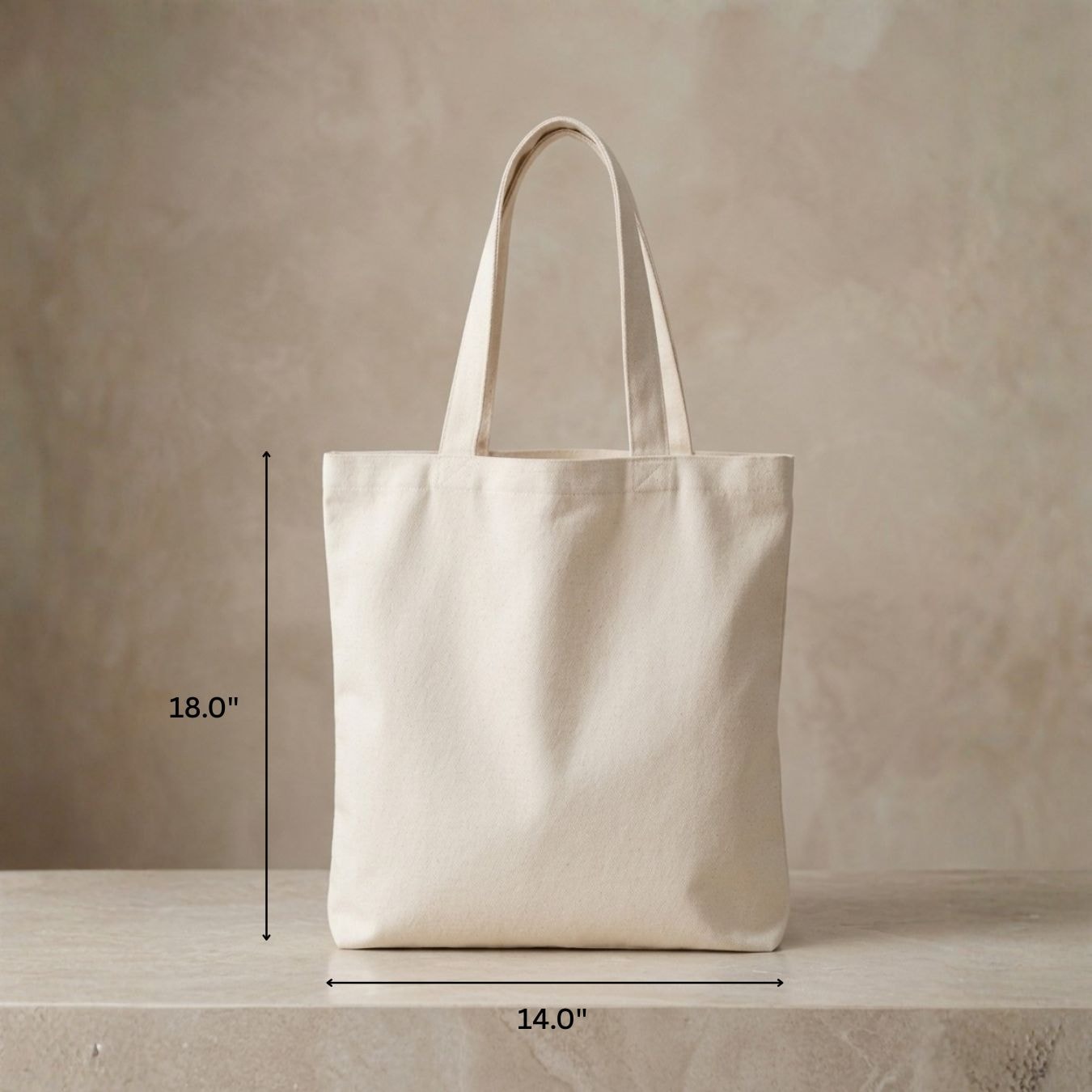 14x18 Inches | Signature Tall Cotton Tote Bag View 2