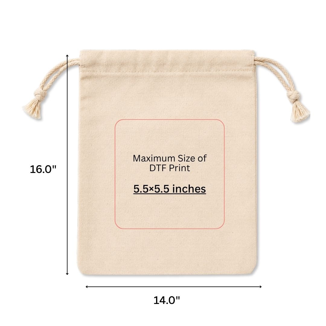 14x16 Inches Cotton Drawstring Bag | 150 GSM View 6