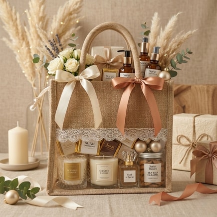 Lace Window Jute Hamper Bag | 350 GSM View 7