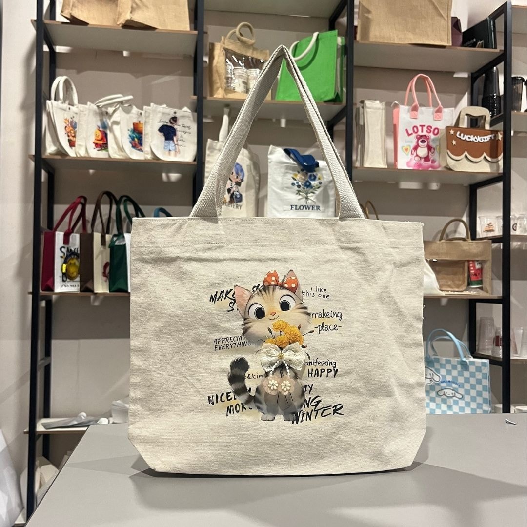 Purrfect Mood Tote Bag | 300 GSM View 5