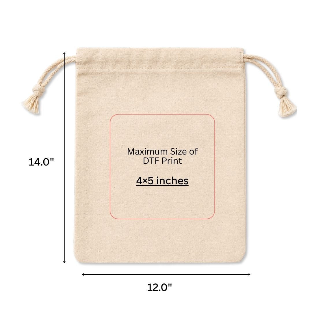 12x14 Inches Cotton Drawstring Bag | 150 GSM View 6