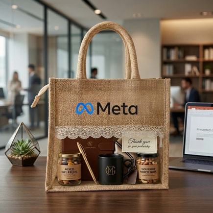 Lace Window Jute Hamper Bag | 350 GSM View 9
